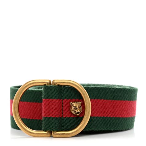 gold feline with green eyes gucci belts|Gucci Web Feline D Ring Belt 90 36 Red Green .